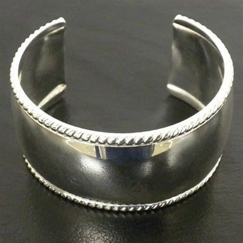 Silver Overlay Cuff Smooth Design Handmade and Fair Trade