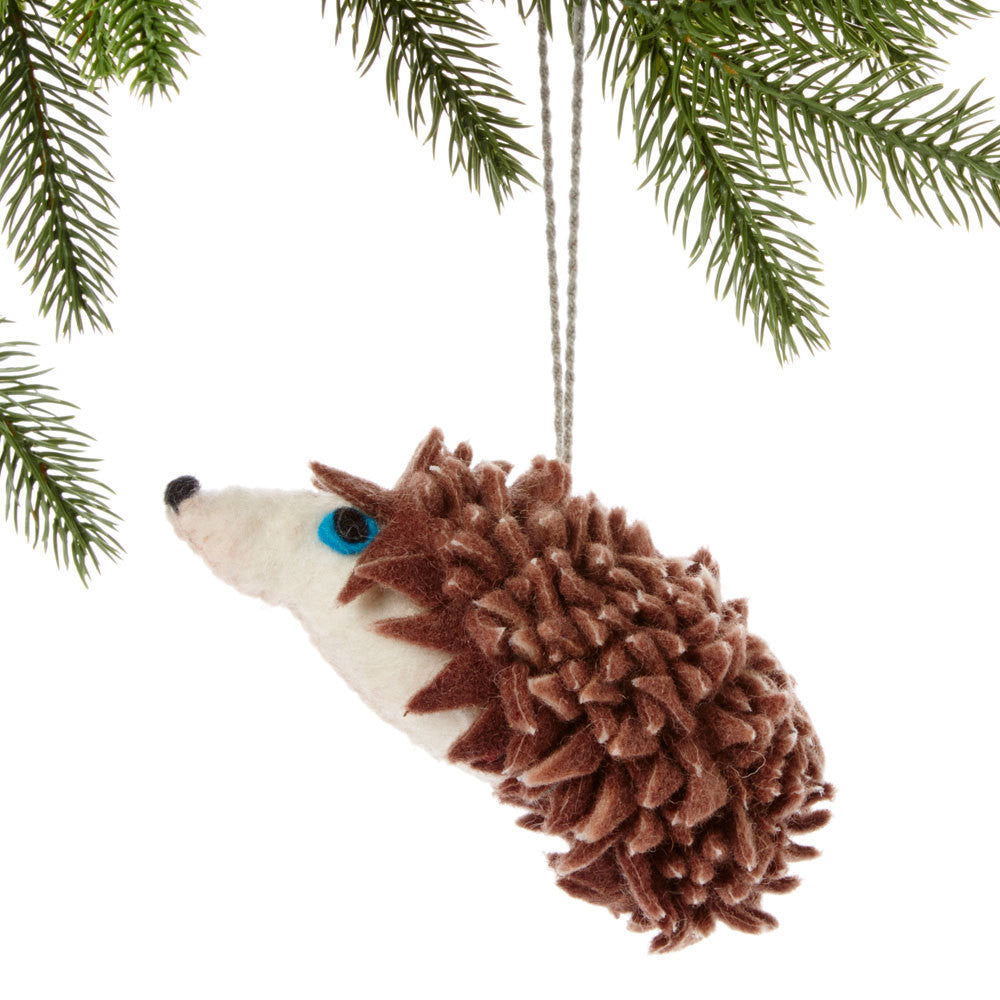 Hedgehog Felt Holiday Ornament - Silk Road Bazaar (O)