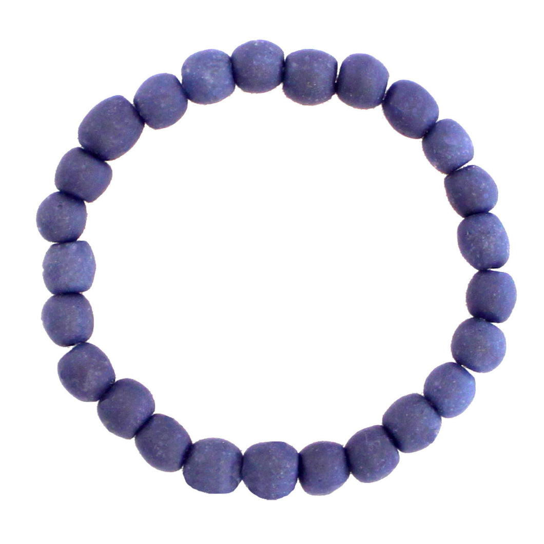 Recycled Glass Bead Bracelet Blueberry - Global Mamas