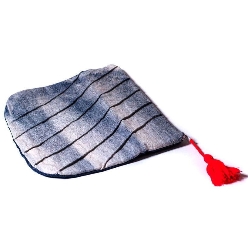 Seamed Denim Large Pouch - World Peaces (P)