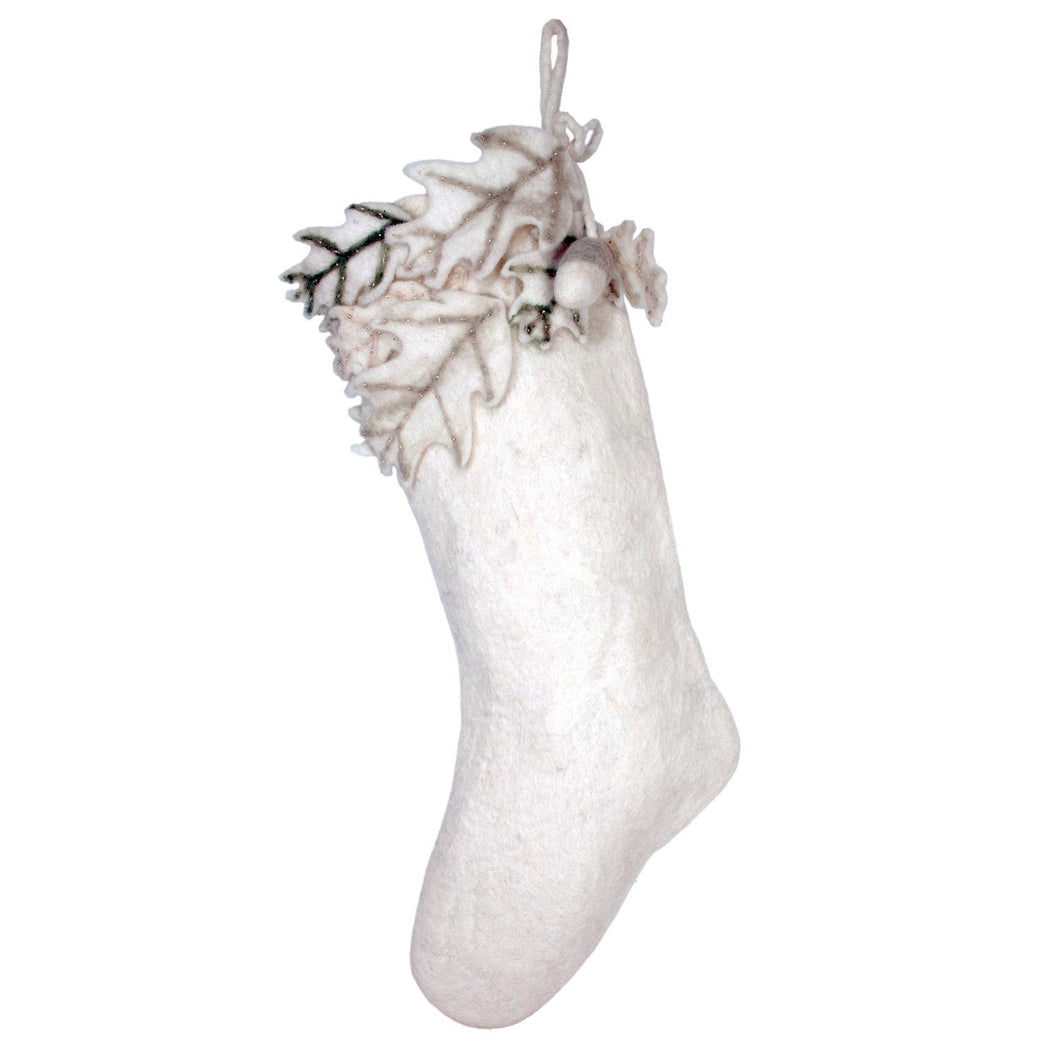 Large White Oak Holiday Stocking - Wild Woolies (H)