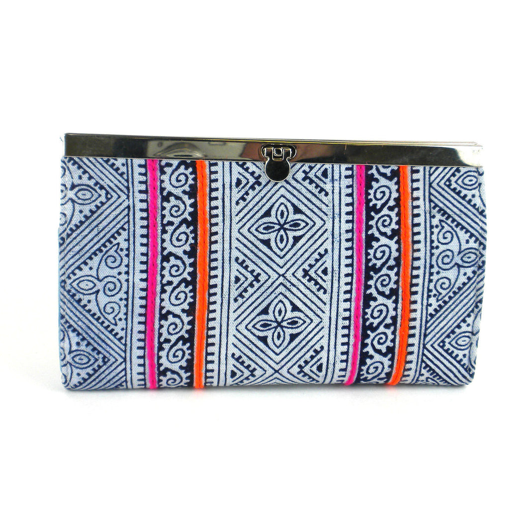 Indigo Ethnic Hmong Clutch - Global Groove (P)