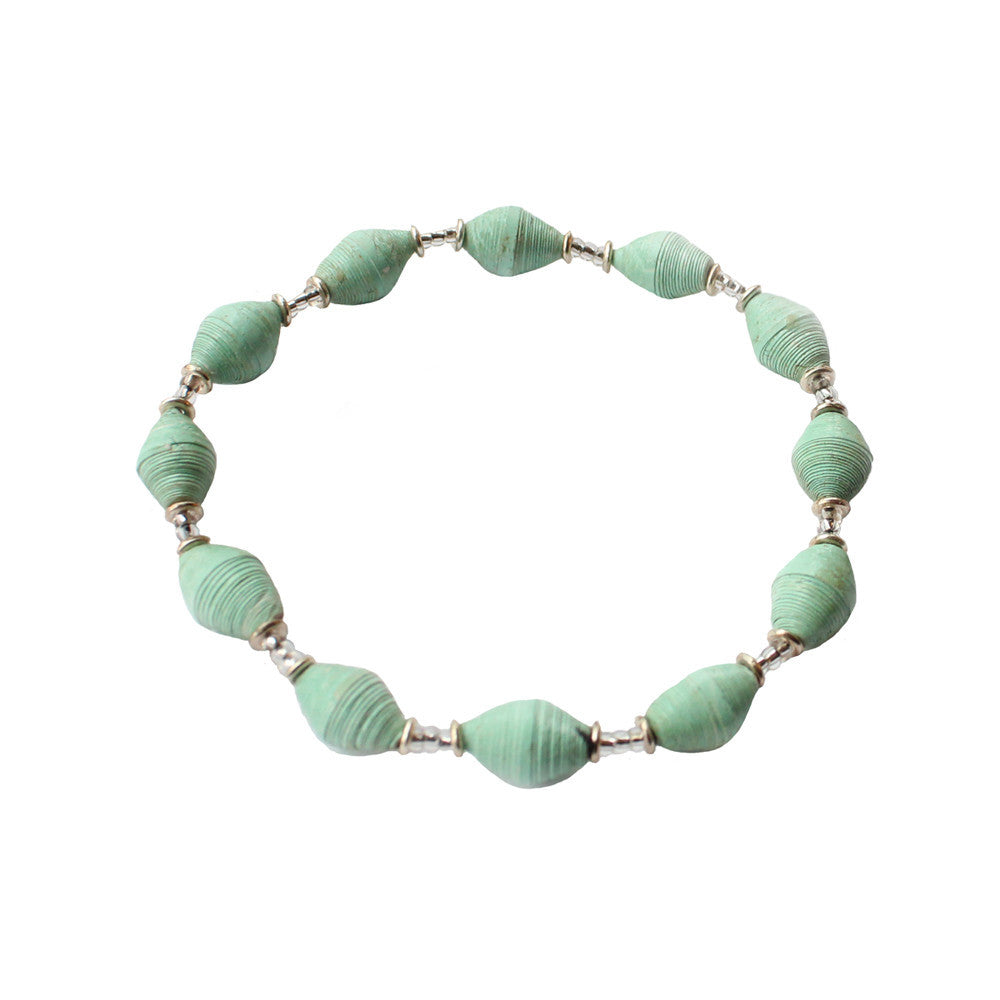 Single Strand Magazine Bead Bracelet Seafoam - Imani Workshop (J)