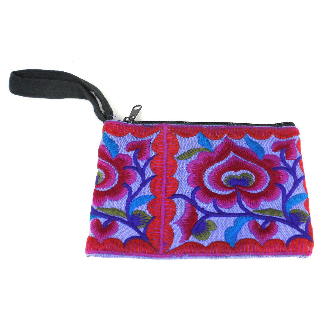 Hmong Embroidered Coin Purse - Purple - Global Groove (P)