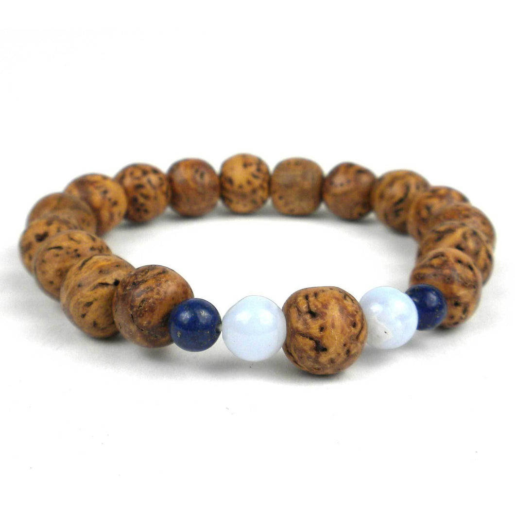 Blue Lace Bodhi Wrist Mala Bracelet - Global Groove (J)