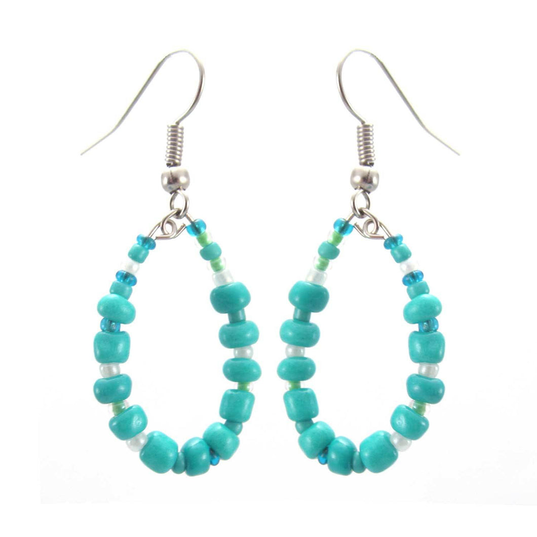 Trio of Hope Hoop Earring - Turquoise - Lucias Imports (J)