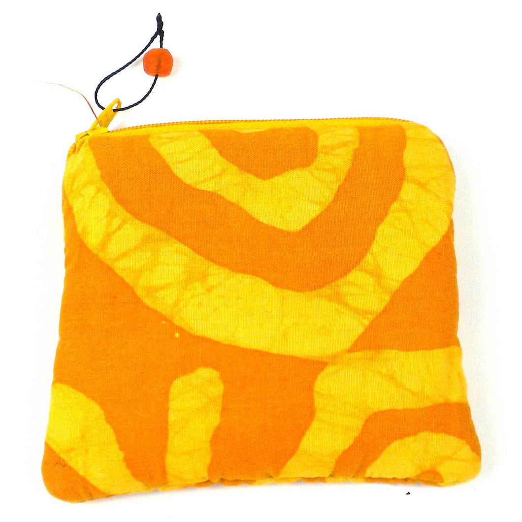 Batiked Coin Purse - Yellow - World Peaces (P)