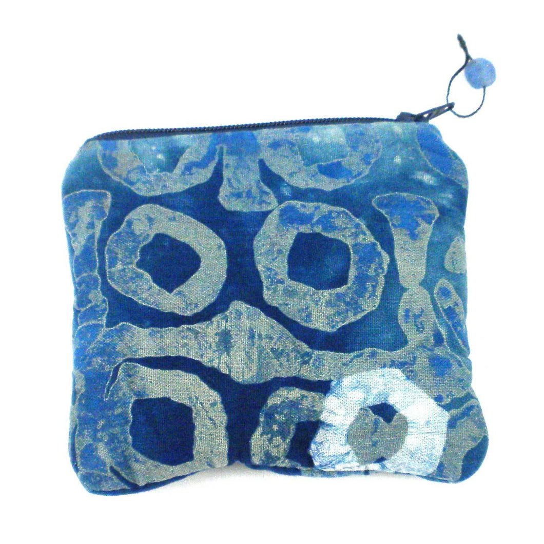 Batiked Coin Purse - Blue - World Peaces (P)