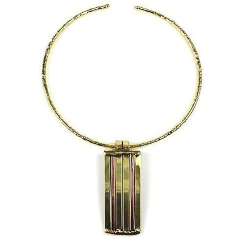 Copper and Brass Architecture Necklace Handmade and Fair Trade