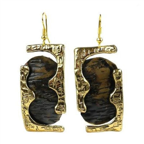 Road Less Traveled Brass Earrings Handmade and Fair Trade